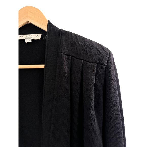 VTG Black St John Separates Open Longline Cardigan Santana Knit Small - Picture 4 of 11